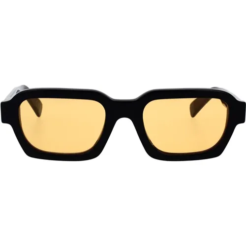 Geometric Retro Sunglasses with Yellow Lenses , unisex, Sizes: 52 MM - Retrosuperfuture - Modalova