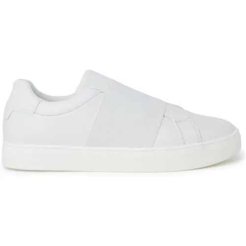 Weiße Slip-On Sneakers aus Leder - Calvin Klein - Modalova
