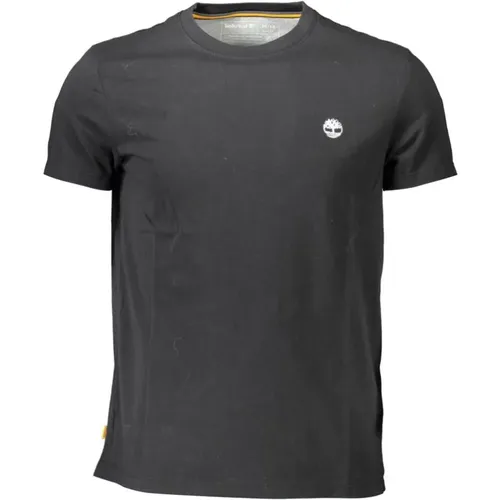 Schwarzes T-Shirt Slim Fit Besticktes Logo , Herren, Größe: S - Timberland - Modalova