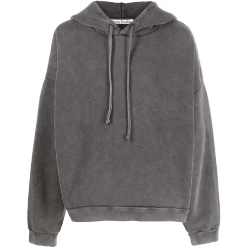 Faded Black Logo Hoodie , Damen, Größe: XL - Acne Studios - Modalova