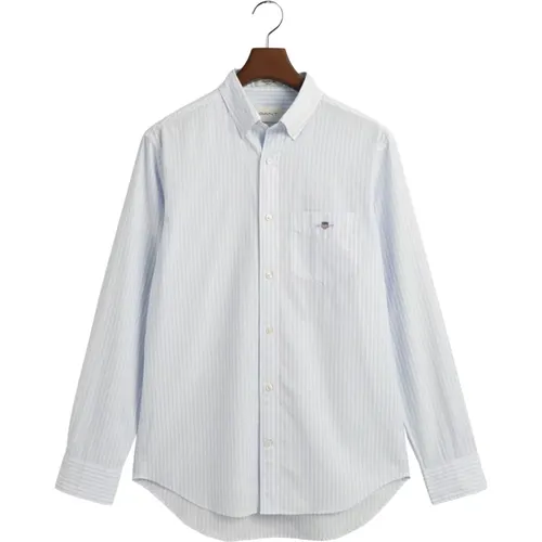 Striped Regular Fit Poplin Shirt , male, Sizes: XL, L, 4XL, M, 2XL, 5XL - Gant - Modalova