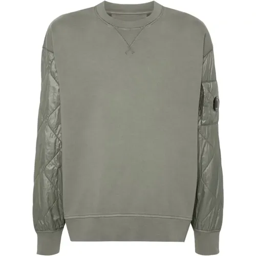 Diagonal Raised Fleece Crew Neck Sweatshirt , Herren, Größe: L - C.P. Company - Modalova