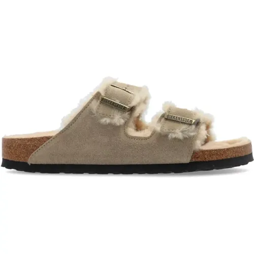 Sandalen mit Lammfellfutter , Damen, Größe: 41 EU - Birkenstock - Modalova