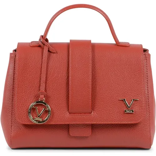 Rote Lederhandtasche , Damen, Größe: ONE Size - 19v69 Italia - Modalova