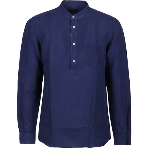 Korean Collar Shirt , male, Sizes: L, M - Fay - Modalova