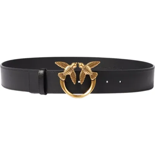 Love Birds Leather Belt , female, Sizes: S, M - pinko - Modalova