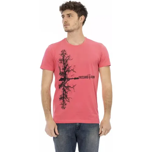 Action Rundhals T-Shirt , Herren, Größe: L - Trussardi - Modalova