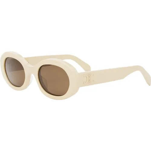 Weiße Sonnenbrille für den täglichen Gebrauch , Damen, Größe: 52 MM - Celine - Modalova