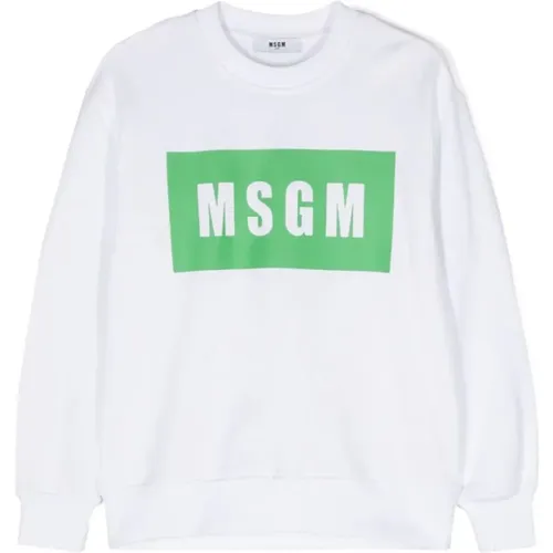 Bianco Sweatshirt,Vibrant Fuchsia Sweatshirt,Creme Sweatshirt 013 - Msgm - Modalova