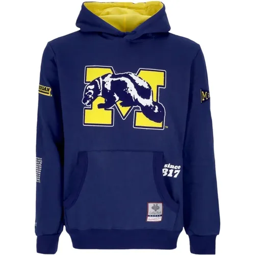 Michigan Wolverines Fleece Hoodie Navy , Herren, Größe: M - Mitchell & Ness - Modalova