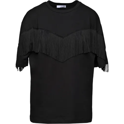 Galileo Fringe T-shirt , female, Sizes: M, S, XL, L - Douuod Woman - Modalova