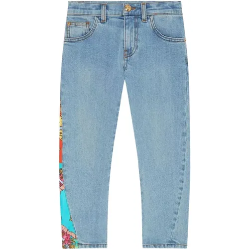 Jeans mit mehrfarbigem Seitenstreifen - Versace - Modalova