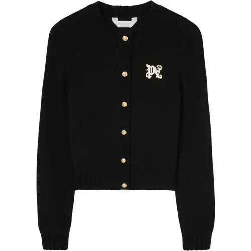 Monogram Cardigan , female, Sizes: S, L - Palm Angels - Modalova