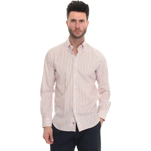 Gestreiftes Button-Down Casual Hemd , Herren, Größe: M - Càrrel - Modalova