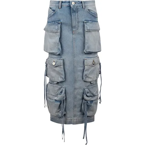 Denim cargo skirt , female, Sizes: W25, W26 - The Attico - Modalova