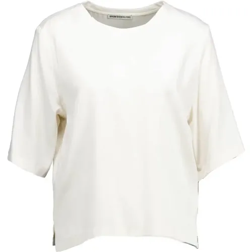 Elegant Ecru Top with Short Sleeves , female, Sizes: M, XL, S - drykorn - Modalova