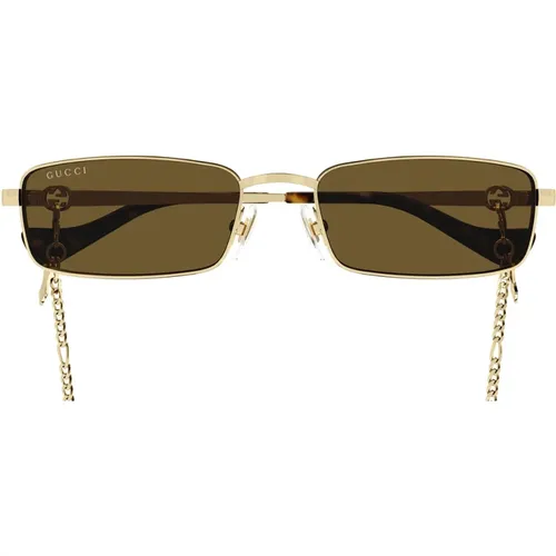 Retro Sunglasses with Chain , female, Sizes: 56 MM - Gucci - Modalova
