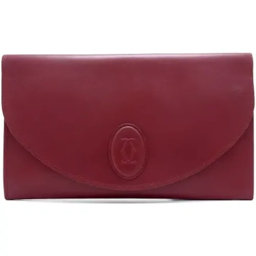 Pre-owned Leather clutches , female, Sizes: ONE SIZE - Cartier Vintage - Modalova