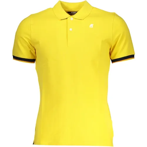 Short Sleeve Polo Shirt Contrast Logo , male, Sizes: L, S, 2XL, XL, M - K-way - Modalova