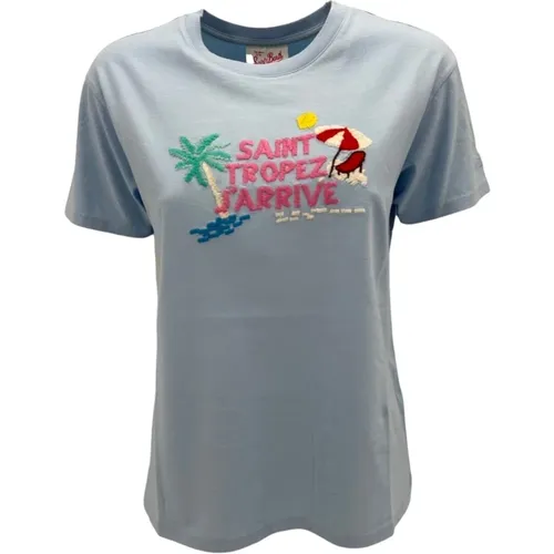 Klar Blau Saint Tropez T-shirt , Damen, Größe: L - MC2 Saint Barth - Modalova