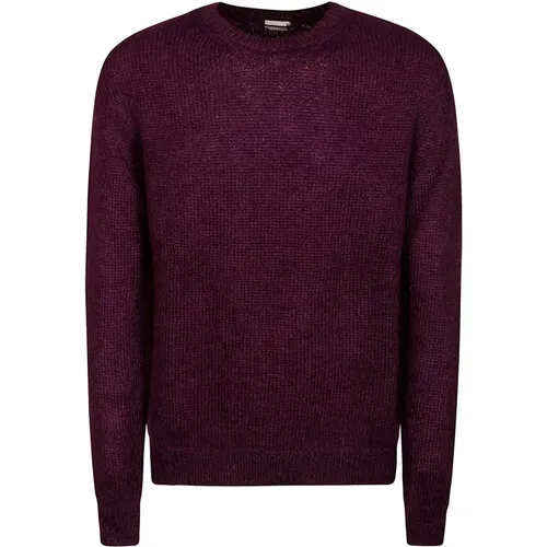 Mohair Wool Crew Neck Sweater , male, Sizes: L, M, S - Massimo Alba - Modalova