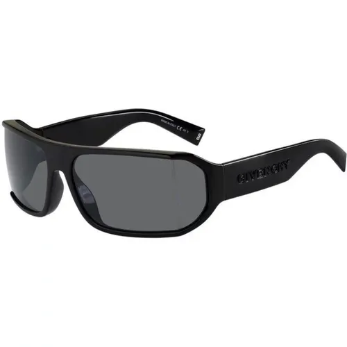 Stilvolle Herren-Sonnenbrille mit schwarzem Rahmen und grauen Gläsern - Givenchy - Modalova