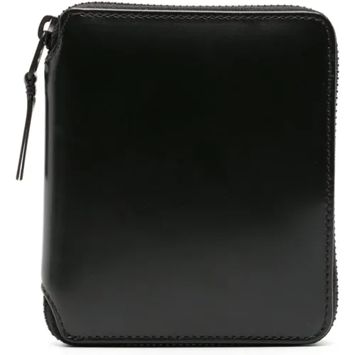 Leather Compact Wallet with Zip Closure , male, Sizes: ONE SIZE - Comme des Garçons - Modalova