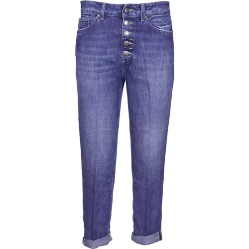 Blaue Denim Jeans mit Verziertem Knopf , Damen, Größe: W25 - Dondup - Modalova