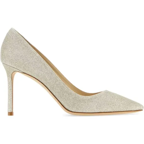 Platinum Fabric Romy Pumps , Damen, Größe: 37 1/2 EU - Jimmy Choo - Modalova