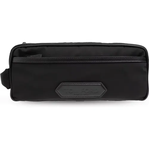 Cosmetic bag with logo patch , male, Sizes: ONE SIZE - Tom Ford - Modalova