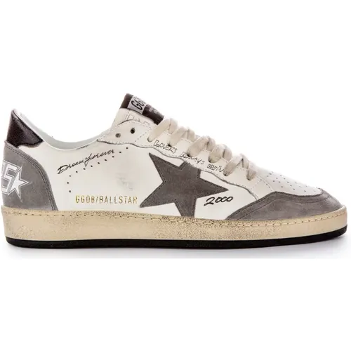 White Grey Ball Star Trainers Men , male, Sizes: 8 UK - Golden Goose - Modalova