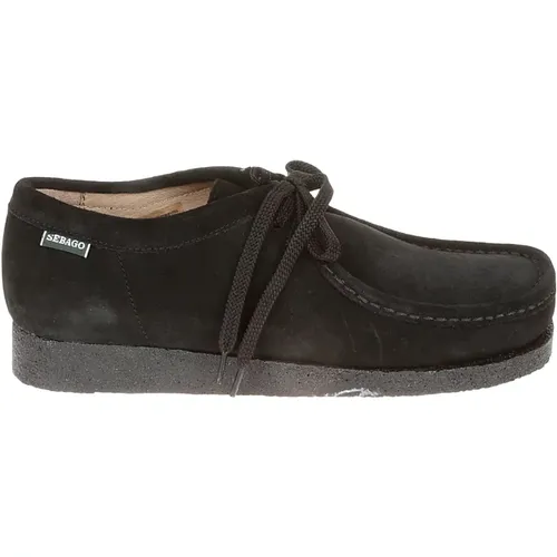 Schwarze flache Schuhe Derby Cam , Herren, Größe: 42 1/2 EU - Sebago - Modalova