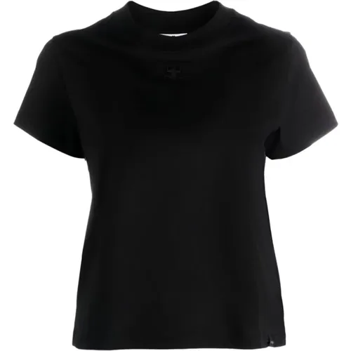 Schwarzes Crew-Neck T-Shirt von , Damen, Größe: XS - Courrèges - Modalova
