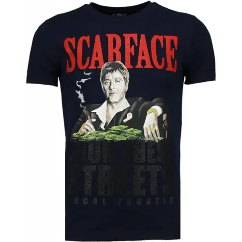 Scarface Boss Rhinestone - Herren T-Shirt - 5093N , Herren, Größe: 2XL - Local Fanatic - Modalova