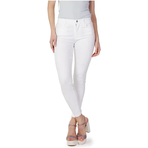 Weiße Jeans mit Reißverschluss , Damen, Größe: W28 L30 - Armani Exchange - Modalova