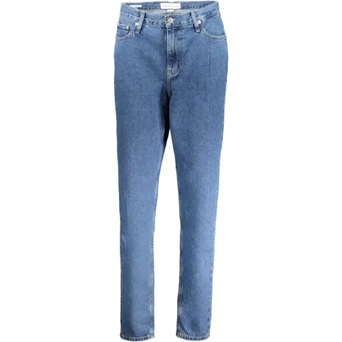 Denim Mom Jeans Blau Logo , Damen, Größe: W26 L32 - Calvin Klein - Modalova