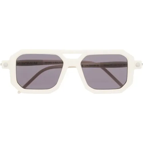 Weiße Sonnenbrille für den täglichen Gebrauch , Damen, Größe: 53 MM - Kuboraum - Modalova