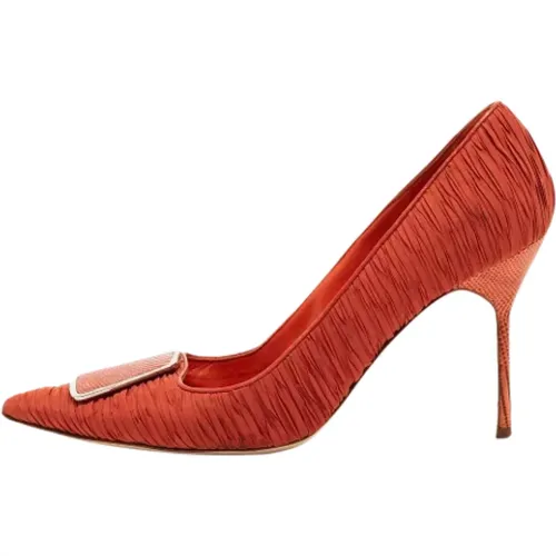 Pre-owned Satin heels , Damen, Größe: 40 1/2 EU - Manolo Blahnik Pre-owned - Modalova