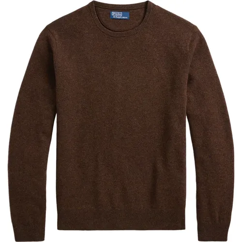 Dark Chestnut Heather Pullover Sweater , male, Sizes: M, L, XL - Polo Ralph Lauren - Modalova