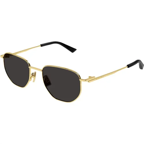 Gold Metal Sunglasses Bv1301S 001 , female, Sizes: 50 MM - Bottega Veneta - Modalova