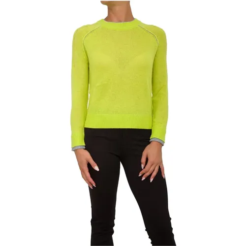 Grüner Kaschmir Pullover mit langen Ärmeln , Damen, Größe: XS - Nenette - Modalova