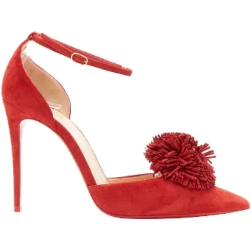Pre-owned Suede heels , female, Sizes: 4 1/2 UK - Christian Louboutin Pre-owned - Modalova