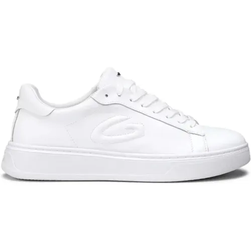 Leather Sneaker with Metal Detail , male, Sizes: 7 UK, 8 UK, 6 UK, 10 UK, 11 UK, 9 UK - Alberto Guardiani - Modalova