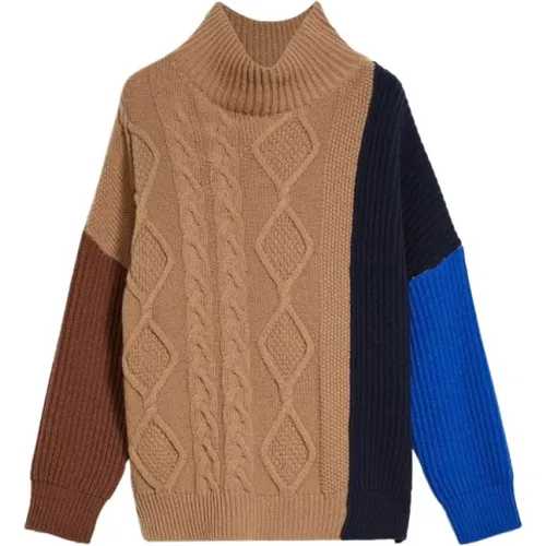 Patchwork Wollpullover mit Rollkragen - Max Mara Weekend - Modalova