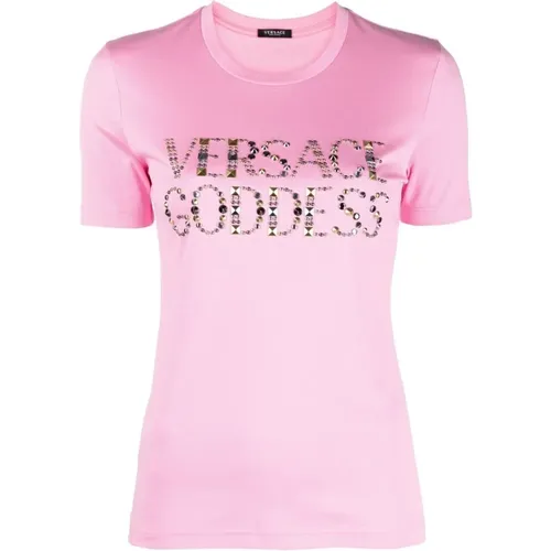 T-Shirts , Damen, Größe: 3XS - Versace - Modalova