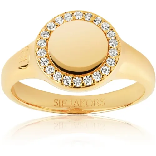 Eleganter Zirkonia Gold Ring , Damen, Größe: 56 MM - Sif Jakobs Jewellery - Modalova