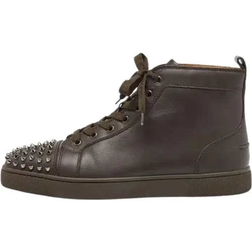 Pre-owned Leather sneakers , male, Sizes: 9 1/2 UK - Christian Louboutin Pre-owned - Modalova