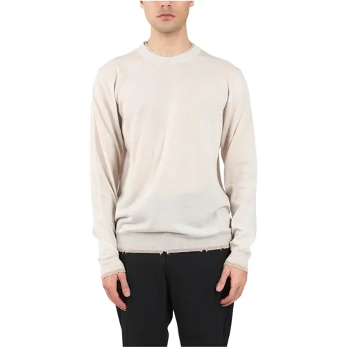 Virgin Wool Sweater with Ribbed Details , male, Sizes: XL, L - Mauro Grifoni - Modalova