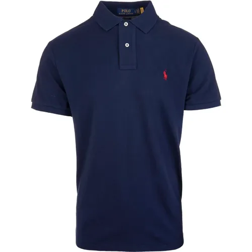 Blaues Polo-Shirt Amerikanischer Stil , Herren, Größe: M - Ralph Lauren - Modalova