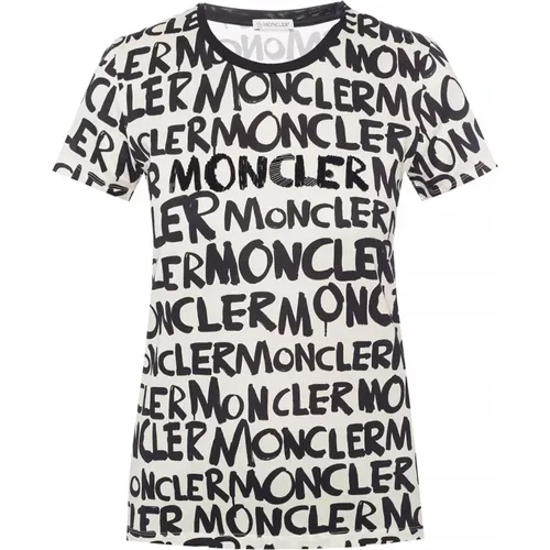 Printed Logo T-shirt , female, Sizes: S - Moncler - Modalova
